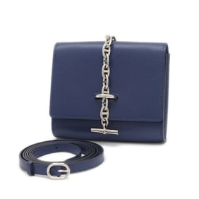 Hermes Hermès Chaine d'Ancre Compact Shoulder Wallet, Blue Sapphire, B Stamp