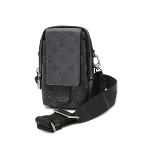 Louis Vuitton Monogram Eclipse Double Phone Pouch Shoulder Bag Men's M81321