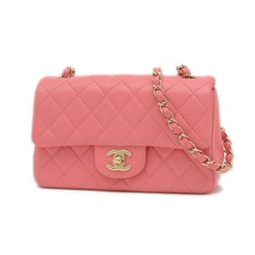 Chanel Mini Matelasse 20 Chain Shoulder Bag in Pink Lambskin with Gold Hardware (A69900)