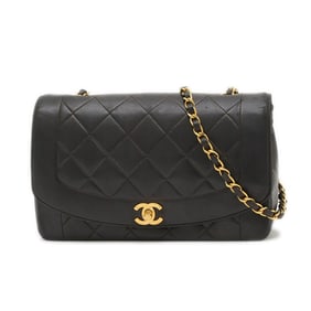 Chanel Diana Single Chain Shoulder Bag in Black Lambskin with Gold Hardware A01165
