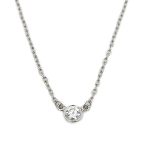 Tiffany By the Yard Necklace Pt950 1P Diamond Top approx. 4mm