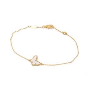 Van Cleef & Arpels Sweet Papillon Bracelet in 18K Yellow Gold and Mother of Pearl (VCARF69000)