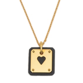 Hermes Hermès Asdecour PM Necklace in Swift Gold and Black with Z Stamp