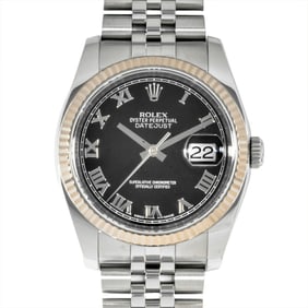Rolex ROLEX 116234 Datejust Automatic Watch Black Dial WG x SS Roman Index Men's