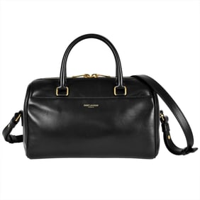 Saint Laurent SAINT LAURENT Baby Duffle Shoulder Bag Leather Black Women's