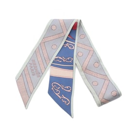 Hermes Hermès Twilly Balade En Berline Silk Scarf for Women in Gray and Multicolor