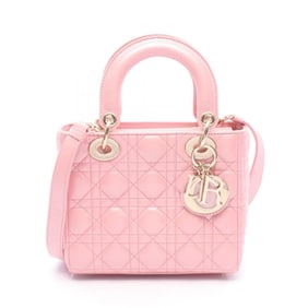 Christian Dior Dior Lady Small Cannage Handbag, Leather, Women's, Pink