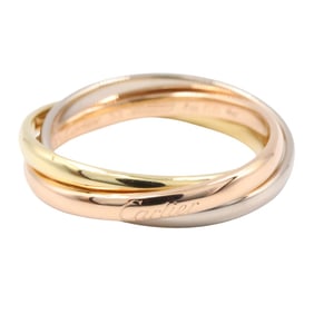 Cartier Trinity Ring, Women's Jewelry, 18K Yellow Gold, White Pink Silver