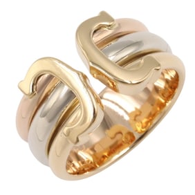 Cartier 2C Ring, 18K Yellow Gold, White Pink Women's, Silver, B4026249