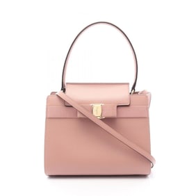 Salvatore Ferragamo Vara Ribbon Handbag, Leather, Women's, Pink, AB-211264