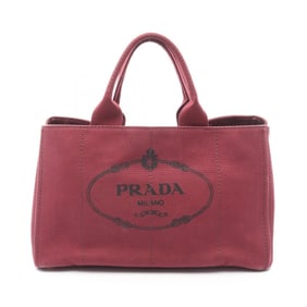 Prada Canapa Tote Bag, Canvas, Women's, Bordeaux, BN1872