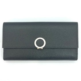 BVLGARI Clip W Long Wallet Leather 30416 Black NFC Tag