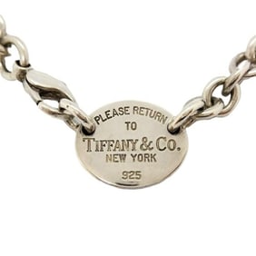 Tiffany & Co. Return to Oval Tag Choker SV925 54.4g Silver