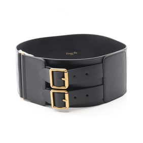 Christian Dior Dior D-WAIST Leather Waist Belt for Women, Black, B0098CMIV90075