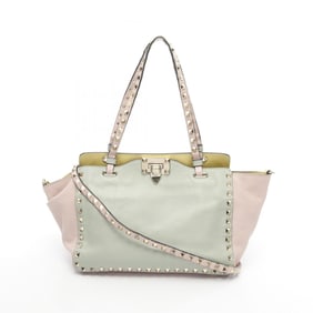 Valentino Rockstud handbag, leather, women's, green, pink, blue