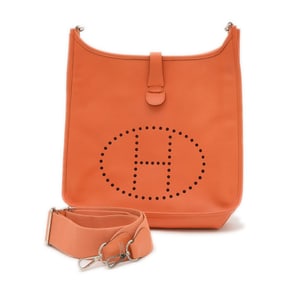 Hermes Hermès Evelyn 3GM Shoulder Bag, Epson Orange, Silver Hardware, P Stamp, Complementary Colors