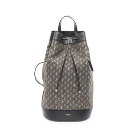JIMMY CHOO EVAN BACKPACK RAU Rucksack Bag Leather Nylon Canvas Men's Women's Black