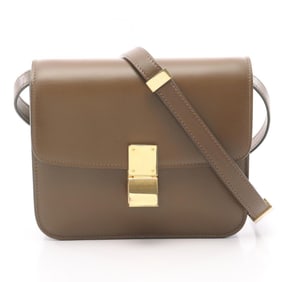 Celine Classic Teen Box Shoulder Bag, Leather, Women's, Brown
