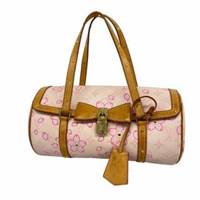 Louis Vuitton Monogram Cherry Blossom Papillon M92010 Rose Handbag, Collaboration with Takashi