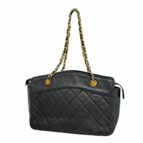 Chanel Matelasse Handbag, Lambskin, Black, Women's