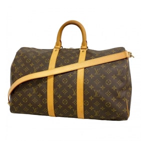 Louis Vuitton Monogram Keepall Bandouliere 45 Boston Bag M41418 Brown Men's and Women's