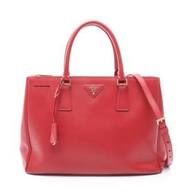 Prada SAFFIANO LUX Galleria handbag in Saffiano leather for women, red.