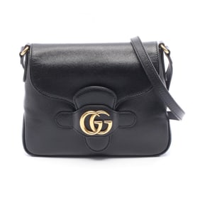 Gucci GG Marmont Shoulder Bag, Leather, Women's, Black, 648934