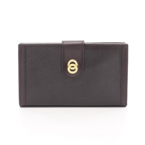 BVLGARI Doppio Tondo Bi-fold Long Wallet, Leather, Men's and Women's, Brown