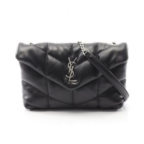 Yves Saint Laurent Saint Laurent Paris Lulu Puffer Shoulder Bag in Black Leather