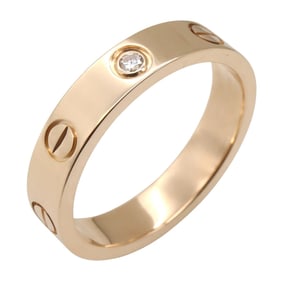 Cartier Mini Love Ring (1PD) in 18K Pink Gold with Diamonds, Clear, for Men and Women