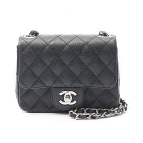 CHANEL Mini Matelasse Shoulder Bag in Grained Calfskin Leather, Black