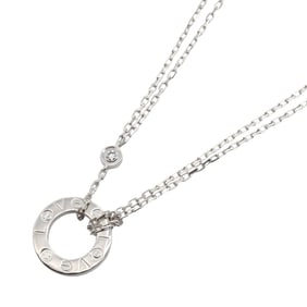Cartier Love Circle Diamond Necklace, 2PD, 18K White Gold with Diamonds, Clear, for Women