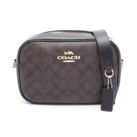 Coach Signature Jamie Camera Bag, Shoulder Coated Canvas and Leather, Women's, Brown Black, CA547