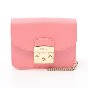Furla METROPOLIS MINI Metropolis Shoulder Bag, Leather, Women's, Pink, G6400 B5
