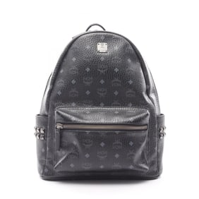 MCM Visetos Rucksack, Coated Canvas and Leather, Black, for Men Women