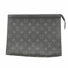 Louis Vuitton Monogram Eclipse Pochette Voyage MM Clutch Bag M61692 Black Men's P1373289