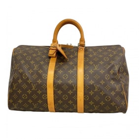 Louis Vuitton Monogram Keepall 45 Boston Bag M41428 Brown Men's and Women's