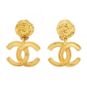 Chanel Coco Mark Earrings, GP Plated Gold for Women