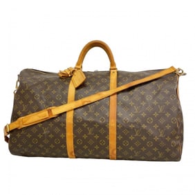 Louis Vuitton Monogram Keepall Bandouliere 60 Boston Bag M41412 Brown Men's and Women's