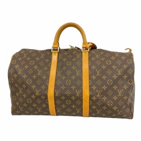 Louis Vuitton Monogram Keepall 50 Boston Bag M41426 Brown Men's and Women's