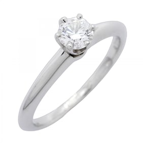 Tiffany Solitaire Ring, 1PD, Pt950 Platinum, 0.34ct Diamond, Size 14, Women's