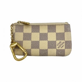 Louis Vuitton Damier Azur Pochette Cle Wallet/Coin Case N62659 White Women's