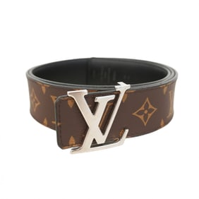 Louis Vuitton Monogram Santur Belt with LV Initials, 40mm, M9821U, Black/Brown, Men's