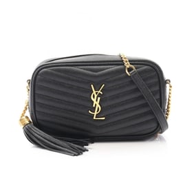 Yves Saint Laurent Saint Laurent Paris Lou mini shoulder bag in black leather.