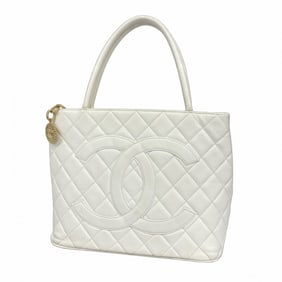 Chanel Reissue Tote Bag, Caviar Leather, White Champagne, Women's, P1344687