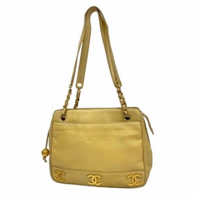 Chanel Triple Coco Lambskin Beige Shoulder Bag for Women, P1344688