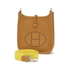 Hermes Hermès Evelyn TPM Handbag in Taurillon Sesame Leather with Silver Hardware and Z Stamp, Long