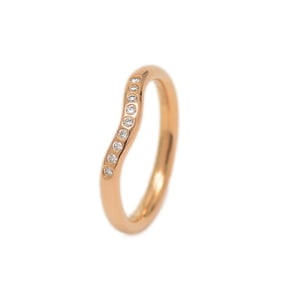 Tiffany Elsa Peretti Curved Band Ring in 18K Gold and Diamonds