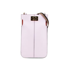Fendi Peakaphone Shoulder Bag Phone Case Purple Brown Leather Women's FENDI