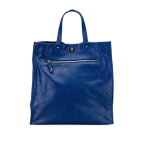 Valentino studded tote bag in blue leather for women.